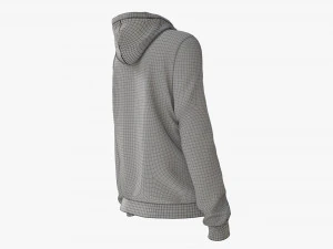 Hoodie for Women Mockup 01 White 3D Model