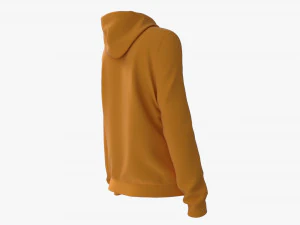 Hoodie for Women Mockup 01 Yellow 3D Model