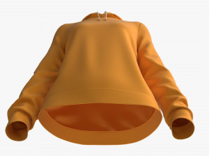 Hoodie for Women Mockup 01 Yellow 3D 模型