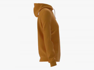 Hoodie for Women Mockup 01 Yellow 3D Model