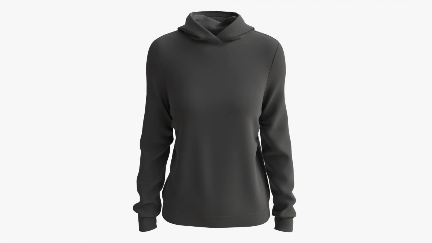 Hoodie for Women Mockup 02 Black 3D Model .c4d .max .obj .3ds .fbx .stl .blend 