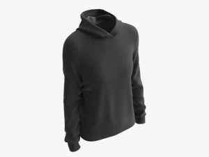 Hoodie for Women Mockup 02 Black 3D Model