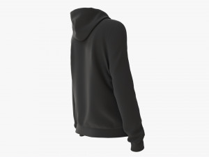 Hoodie for Women Mockup 02 Black Modelo 3D