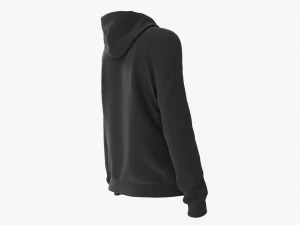 Hoodie for Women Mockup 02 Black 3D Model