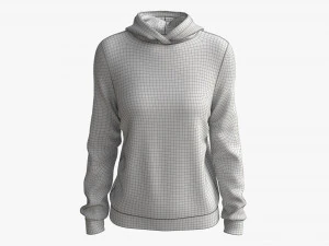 Hoodie for Women Mockup 02 Black 3D Model