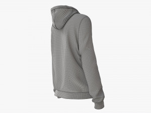 Hoodie for Women Mockup 02 Black Modelo 3D