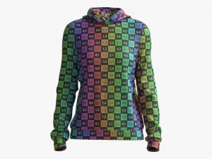 Hoodie for Women Mockup 02 Black 3D Model