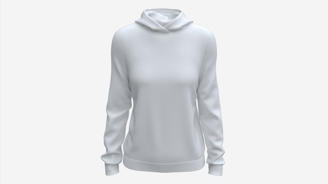 Hoodie for Women Mockup 02 White 3D Modell in Kleidung 3DExport