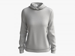 Hoodie for Women Mockup 02 White 3D Модель