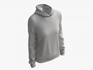 Hoodie for Women Mockup 02 White 3D Модель