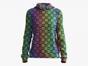 Hoodie for Women Mockup 02 White 3D Модель