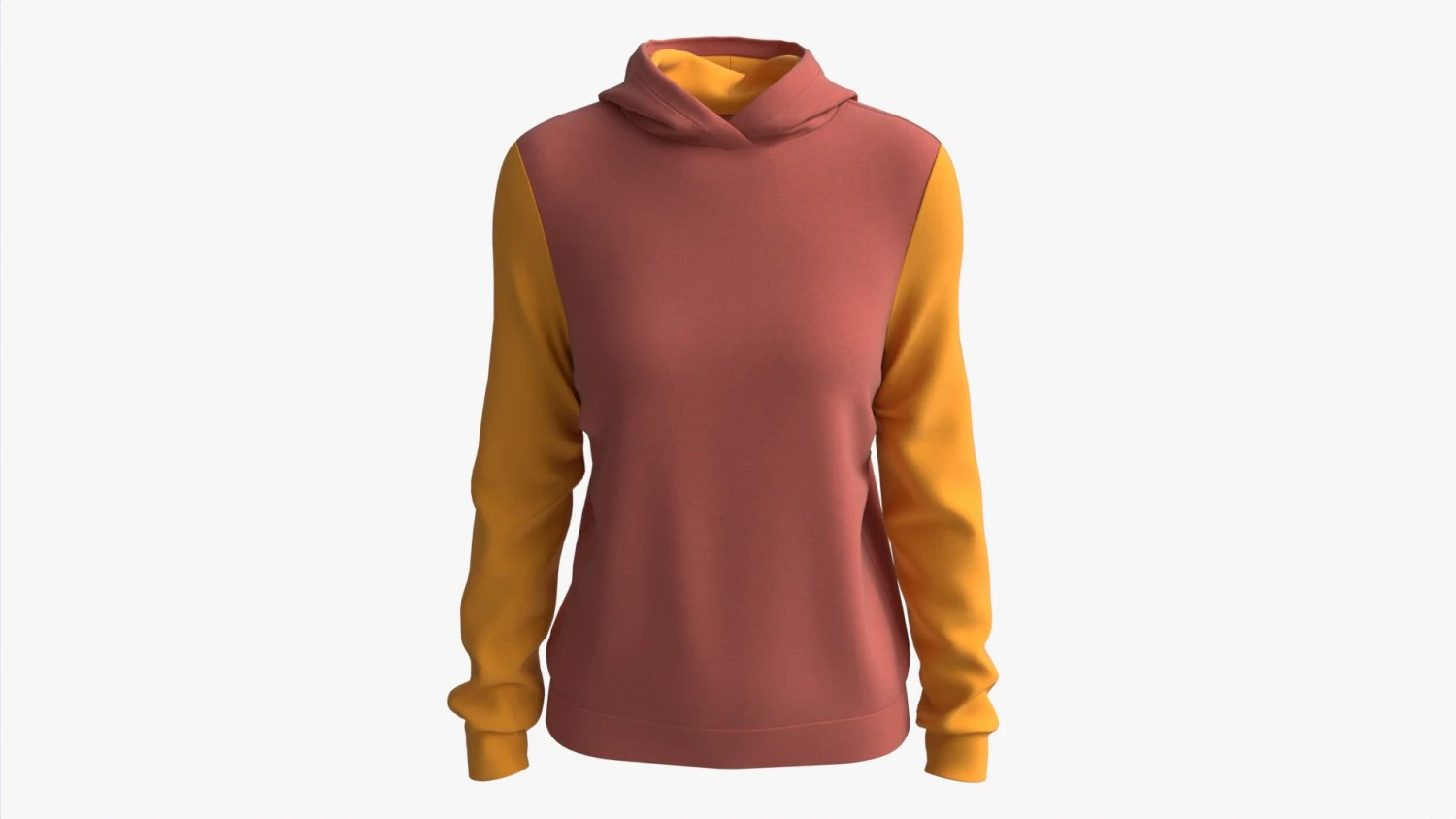 Hoodie for Women Mockup 02 Yelow Red 3D Model .c4d .max .obj .3ds .fbx .stl .blend 