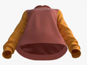 Hoodie for Women Mockup 02 Yelow Red 3D Model