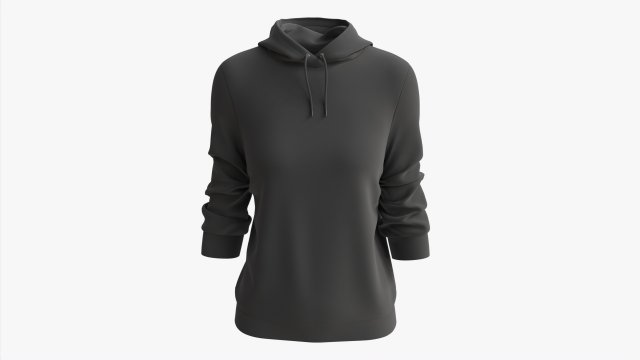 Hoodie for Women Mockup 03 Black 3D 모델 .c4d .max .obj .3ds .fbx .stl .blend 
