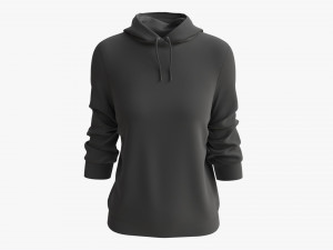 Hoodie for Women Mockup 03 Black 3D मॉडल
