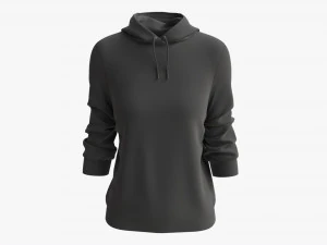Толстовка женская Mockup 03 Черный 3D Модель