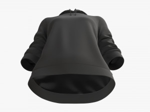 Hoodie for Women Mockup 03 Black 3D 모델