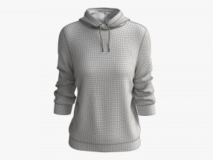 Hoodie for Women Mockup 03 Black 3D 모델