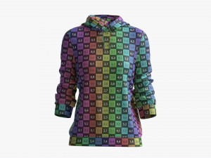 Hoodie for Women Mockup 03 Black 3D 모델