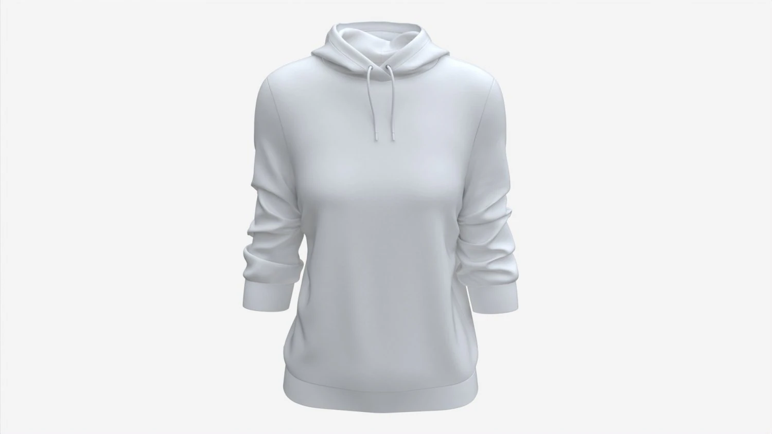 Hoodie for Women Mockup 03 White 3D Model .c4d .max .obj .3ds .fbx .stl .blend 