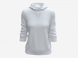 Hoodie for Women Mockup 03 White Modelo 3D