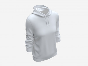 Hoodie for Women Mockup 03 White 3D 모델