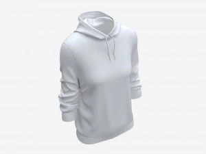 Hoodie for Women Mockup 03 White 3D Model
