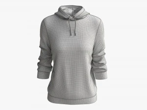 Hoodie for Women Mockup 03 White 3D Model