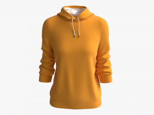 Hoodie for Women Mockup 03 Yellow Modelo 3D