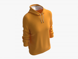 Hoodie for Women Mockup 03 Yellow 3D Model