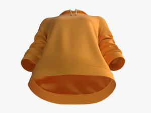 Moletom Feminino Mockup 03 Amarelo Modelo 3D