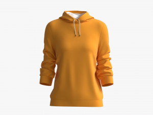 Hoodie for Women Mockup 03 Yellow 3D Model