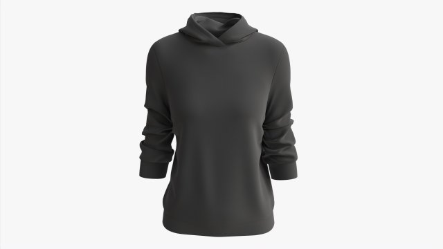Hoodie for Women Mockup 04 Black 3D Model .c4d .max .obj .3ds .fbx .stl .blend 