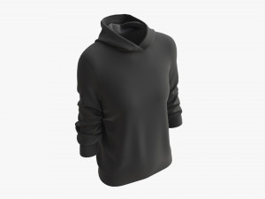 Hoodie for Women Mockup 04 Black 3D Model