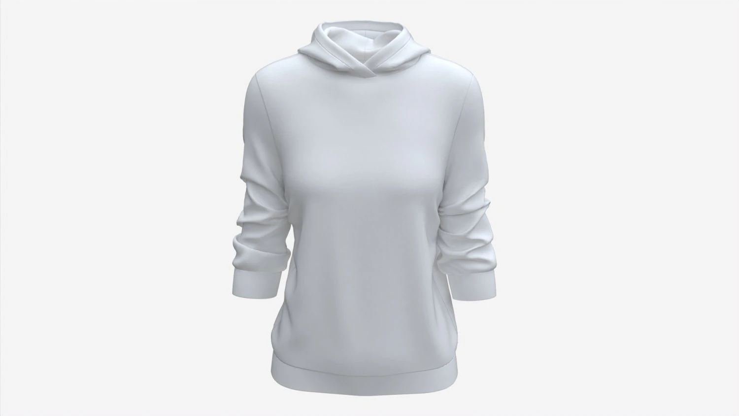 Hoodie for Women Mockup 04 White 3D Model .c4d .max .obj .3ds .fbx .stl .blend