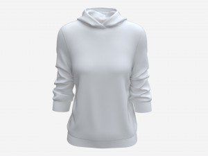 Hoodie for Women Mockup 04 White 3D Model