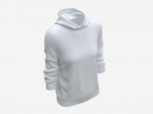 Hoodie for Women Mockup 04 White 3D-Modell