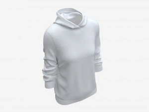 Hoodie for Women Mockup 04 White 3D Model