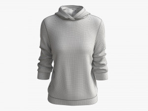 Hoodie for Women Mockup 04 White 3D-Modell