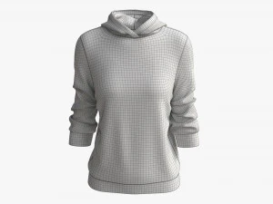 Hoodie for Women Mockup 04 White 3D Model