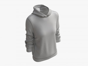 Hoodie for Women Mockup 04 White 3D-Modell