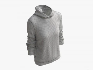Hoodie for Women Mockup 04 White 3D Model