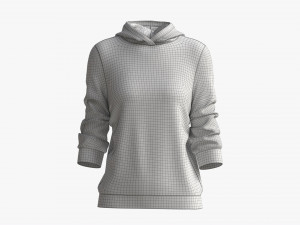 Hoodie for Women Mockup 04 White 3D-Modell