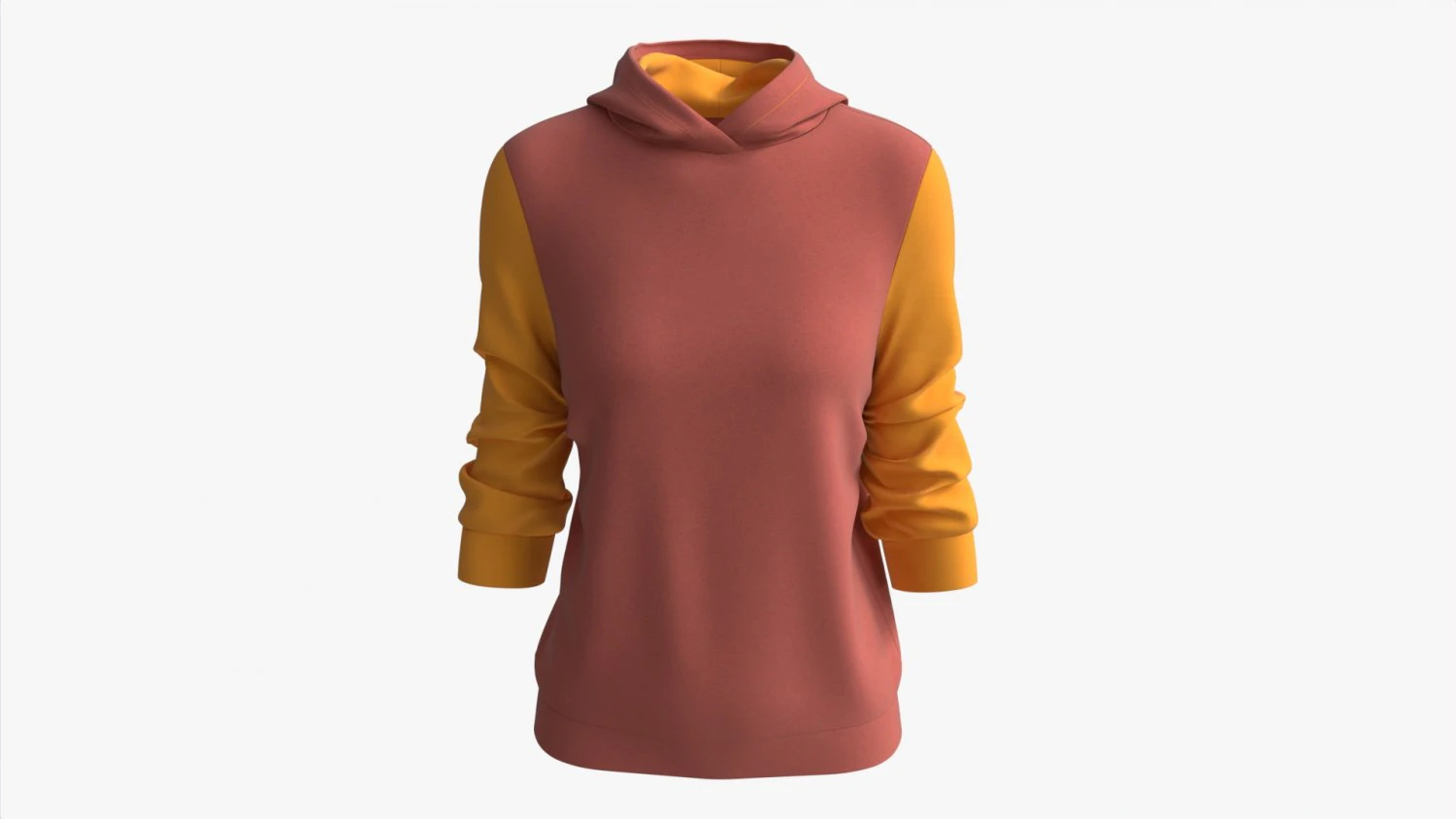 Hoodie for Women Mockup 04 Yellow Red 3D Model .c4d .max .obj .3ds .fbx .stl .blend 