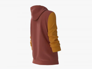 Hoodie for Women Mockup 04 Yellow Red 3D Model
