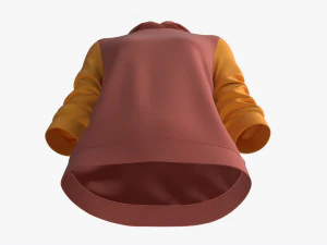 Hoodie for Women Mockup 04 Yellow Red 3D Model