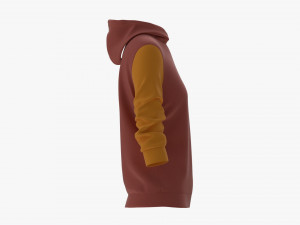 Hoodie for Women Mockup 04 Yellow Red Model 3D