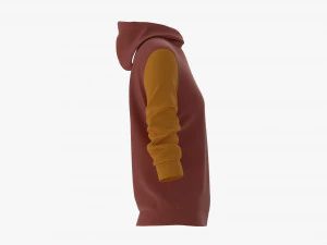 Hoodie for Women Mockup 04 Yellow Red 3D Model