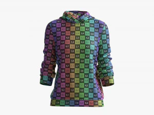 Hoodie for Women Mockup 04 Yellow Red 3D Model