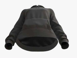 Hoodie with Pockets for Women Mockup 01 Black 3Dモデル